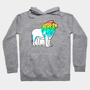 Cute Color Gradient Lion Shape Outline Drawing Hoodie